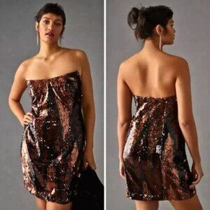 NWT Anthropologie Strapless Sequin Mini Dress | 16W